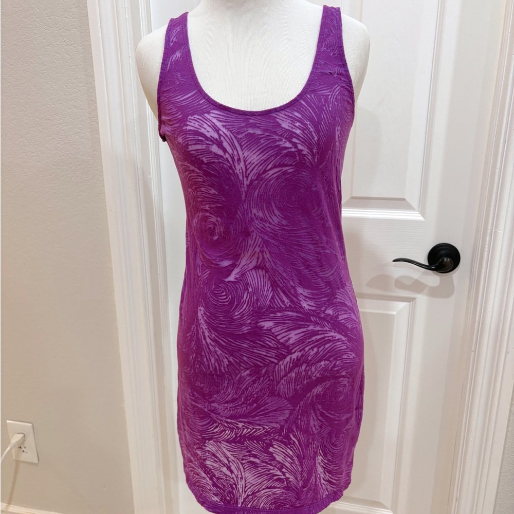 Vintage Cotton Intimately Free People Purple Print Long Tank Medium